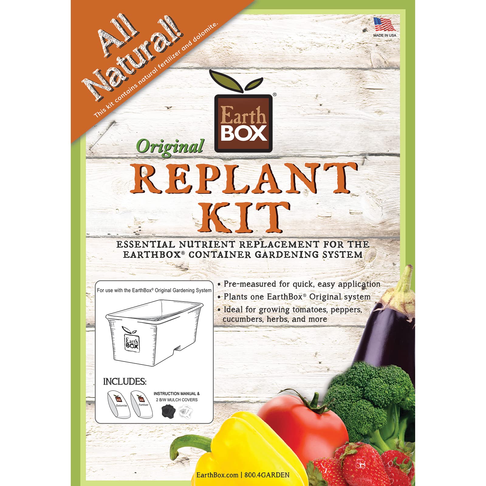 Amazon.com : Novelty EarthBox, 8-3-5 Natural Replant Kit : Patio